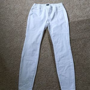 Eileen Fisher White Denim Skinny Jeans Pull On XS Elastic Organic Cotton